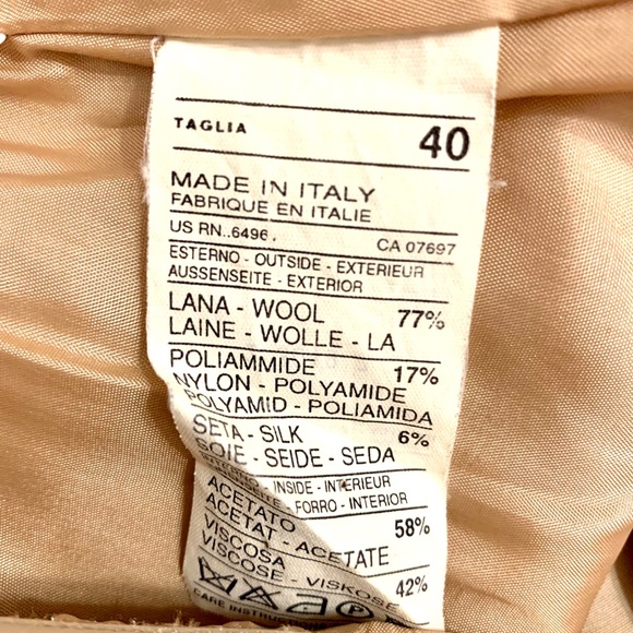 Sisley Made in Italy wool/poly/silk beige skirt - Picture 4 of 4